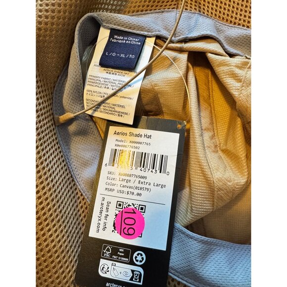 Arcteryx Sinsola Aerios Shade Hat Canvas Large/ XL $70 Hiking Lightweight  NWT - Picture 3 of 11